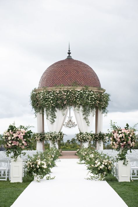 Resort at Pelican Hill Wedding | Emily + David — The Besharati Group Hill Wedding Ceremony, Spring Wedding Outdoor, Greenery Wedding Ceremony, White And Green Wedding Flowers, White Ceremony, Pelican Hill Wedding, White Wedding Ceremony, Pelican Hill, Green Wedding Flowers