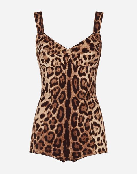 Leopard-print charmeuse bodysuit Cheetah Print Outfits, Bustier Bodysuit, Leopard Print Fashion, Just A Reminder, Brown Leopard, Dolce E Gabbana, Print Bodysuit, Sweetheart Neck, Fashion Inspo Outfits