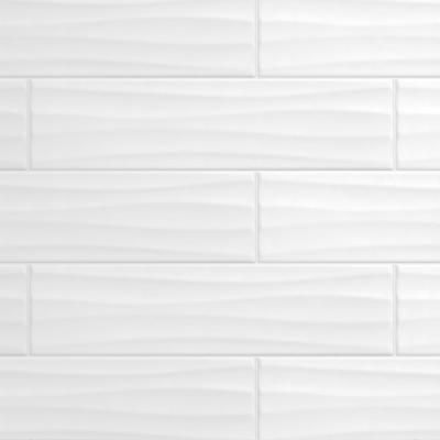 Restore Bright White 4 in. x 16 in. Ceramic Wavy Wall Tile (13.20 sq. ft. / case) Wavy Wall, Transitional Tile, Mold In Bathroom, White Wall Tiles, Tiles For Wall, Large Format Tile, Modern Tiles, Subway Tile Backsplash, White Subway Tile