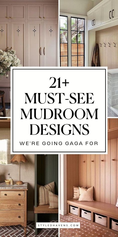 On the hunt for the best mudroom designs for 2025? These gorgeous mud room ideas range from small to big and include mudroom ideas for SO many different home decor styles! (SAVE to your interior design or house interior board for later!) Mud Room Colors, Mudroom Wall Ideas, Farmhouse Mud Room, Mudroom Designs, Built In Cubby, Mudroom Entry, Different Home Decor, Interior Board, Warm Grey Walls