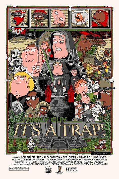 It's a trap! Family Guy Poster, Family Guy Star Wars, Star Wars Trilogy Poster, Family Guy Cartoon, Dee Bradley Baker, Teen Wolf Werewolf, Seth Green, Blue Harvest, Seth Macfarlane