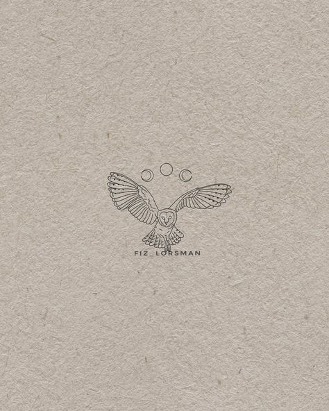 Owl Drawing Art, Simbols Tattoo, Barn Owl Tattoo, Athena Tattoo, Owl Drawing, Owl Tattoo Design, Discreet Tattoos, Owl Tattoo, Little Tattoos