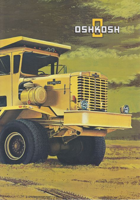 Oshkosh Truck, Vintage Motorcycle Posters, Sand And Gravel, Motorcycle Posters, Mining Equipment, Classic Truck, Dump Trucks, Car Colors, Vintage Trucks