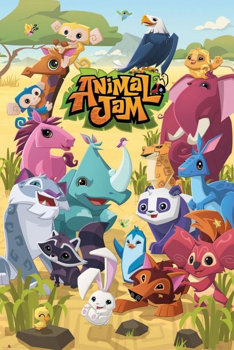 Animal Jam Cast Maxi Poster Animal Jam Codes, Animal Jam Play Wild, Gaming Poster, Gaming Posters, Animal Jam, Wild Adventures, All About Animals, Cartoon Crossovers, Animal Games