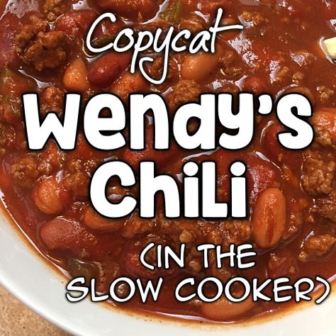 Wendys Chilli Recipe, Chilli Recipe Slow Cooker, Wendy's Chili, Wendys Chili Recipe, Slow Cooker Chili Recipe, Best Chili Recipe, Chili Recipe Crockpot, Crockpot Chili, Chilli Recipes