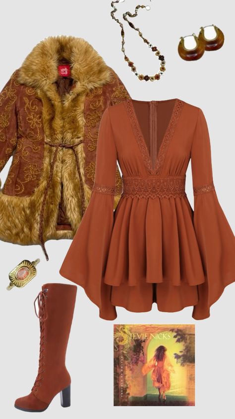 70s boho penny lane inspired outfit #outfitinspo #vintage #boho #hippie #pennylane #70s 70s Thrifted Outfits, 70s Christmas Outfit, Penny Lane Outfits, 1970s Inspired Outfits, 1970s Aesthetic Fashion, 70s Outfit Aesthetic, Hippie Fall Outfits, 70s Outfits Disco, Vintage 70s Clothes