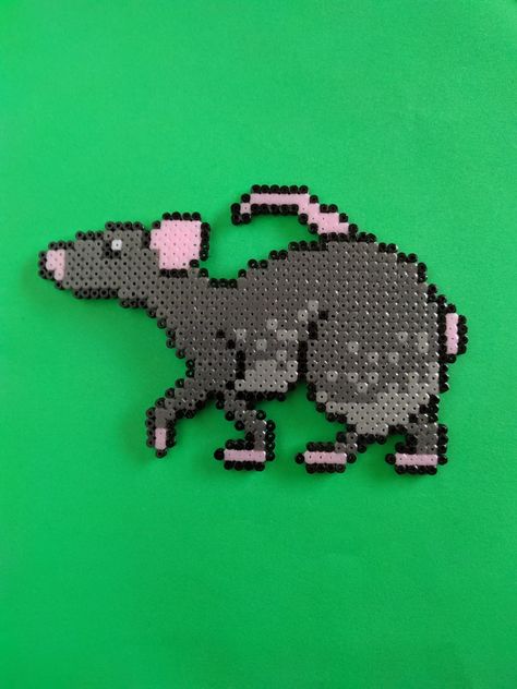 Rat Perler Beads, Hama Animals, Pisla Ideas, Hammer Beads, Beads Animals, Zodiac Signs Animals, Perler Ideas, Beads Patterns, Hamma Beads