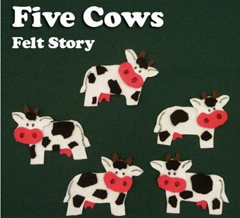 5 cows felt story, patterns, and activity for preschool and kindergarten Farm Animal Preschool, Animal Preschool Activities, Preschool Movement Activities, Animal Preschool, Animal Vocabulary, Speckled Frogs, Preschool Farm, Farm Animals Preschool, Animals Activities