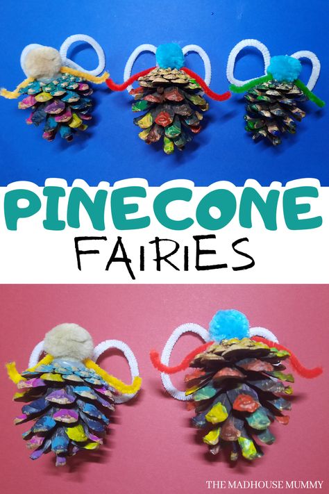 Forest Themed Crafts, Enchanted Forest Crafts For Kids, Pinecone Fairies, Pinecone Elves, Fairy Crafts For Kids, Pine Cone Fairy, Pinecone Creatures, Forest Crafts, Ocean Theme Crafts