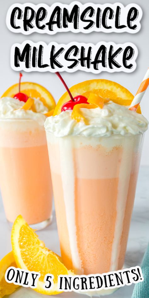 Orange Dreamsicle Shake, Orange Creamsicle Float, Orange Cream Shake Recipe, Orange Creamsicle Shake, Orange Milkshake, Creamsicle Milkshake, Creamsicle Drink, Orange Creamsicle Smoothie, Oreo Milkshake Recipe