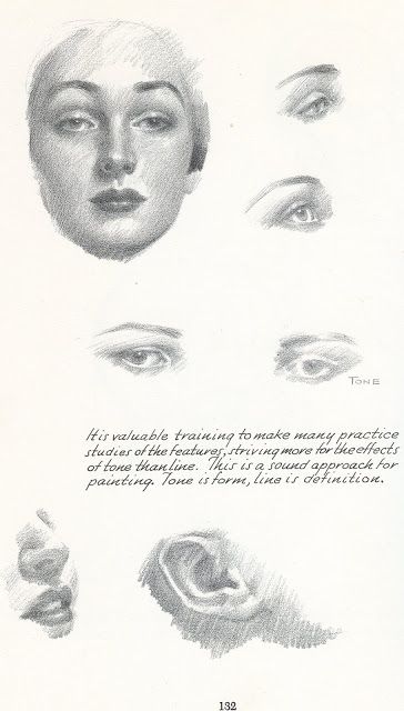 Andrew Loomis Sketches, Women To Draw Portraits, Andrew Loomis Paintings, Vintage Art Tutorial, Andre Loomis, How To Draw Realism, Classic Drawing, Loomis Method, Vintage Sketches