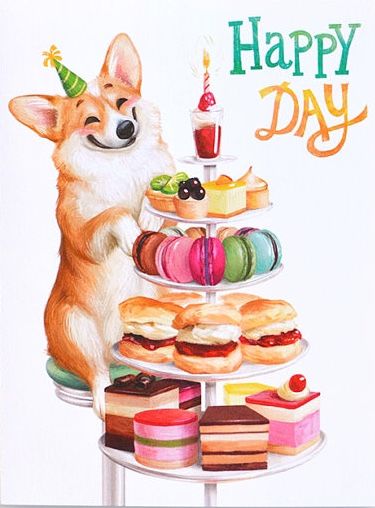 Happy Birthday Funny Dog, Corgi Birthday Wishes, Corgi Happy Birthday Wishes, Happy Birthday Corgi, Happy Birthday Doggie Wishes, Corgi Birthday Cards, Happy Birthday Dog Illustration, Corgi Birthday, Birthday Corgi