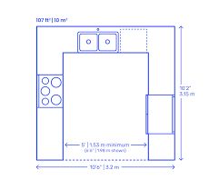 U-Shape Kitchen Dimensions & Drawings | Dimensions.com Square Kitchen Layout, Kitchen With Island Layout, L Shape Kitchen Design, L Shape Kitchen Layout, Kitchen Island Dimensions, L Shaped Island, L Shape Kitchen, New Build Kitchen, Kitchen Layouts With Island