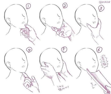 Holding Someone's Chin Drawing Poses, found through Google Images. Pay Check, Drawing Hands, Draw Manga, Drawing Faces, 캐릭터 드로잉, Chin Up, Digital Painting Tutorials, Anime Drawings Tutorials, Sketch Art