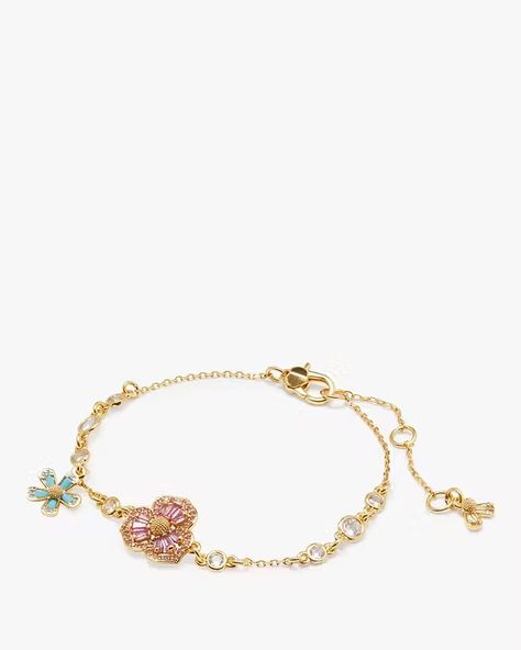 jewelry 🎀 Lilo Et Stitch, Floral Bracelet, Jewelry Trends, Cute Jewelry, Kate Spade New York, Chain Lengths, Cubic Zirconia, Kate Spade, Jewelry Accessories