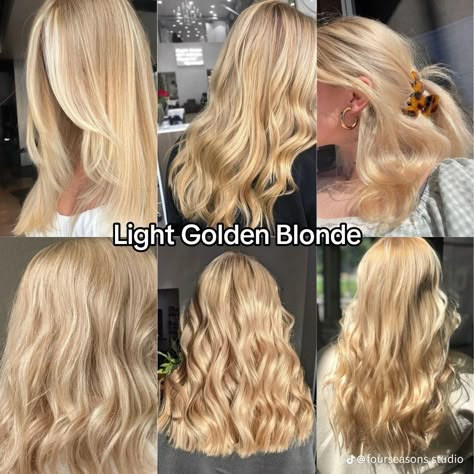 Light Golden Blonde, Golden Blonde Hair Color, Warm Blonde Hair, Blonde Hair Goals, Perfect Blonde Hair, Bright Blonde Hair, Summer Blonde Hair, Blonde Hair Transformations, Kadeřnické Trendy