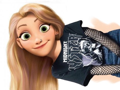 Disney Pfps, Disney Punk, Disney Swag, Punk Disney, Dark Disney, Disney Rapunzel, Modern Disney, Profile Pics, Disney And Dreamworks