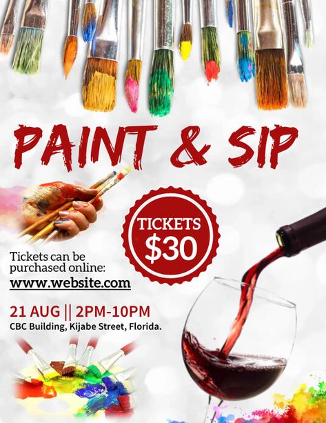 3K+ Free Paint Night Flyer Templates Sip And Paint Flyer, Paint And Sip Event, Sip And Paint, Free Paint, Sip N Paint, Event Template, Promotional Flyers, Free Flyer Templates, Paint Night