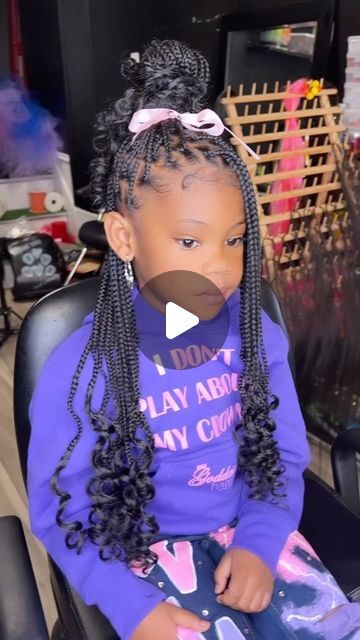 Knotless Braids Little Kids, Kid Boho Knotless Braids, Box Braid Hairstyles For Kids, Hairstyles For Little Black Girls Kids Easy Braids, Kids Knotless Braids With Curls, Knotless Box Braids For Little Kids, Box Braids Kids Hairstyles, Toddler Knotless Braids With Beads, Knotless Braids Kids