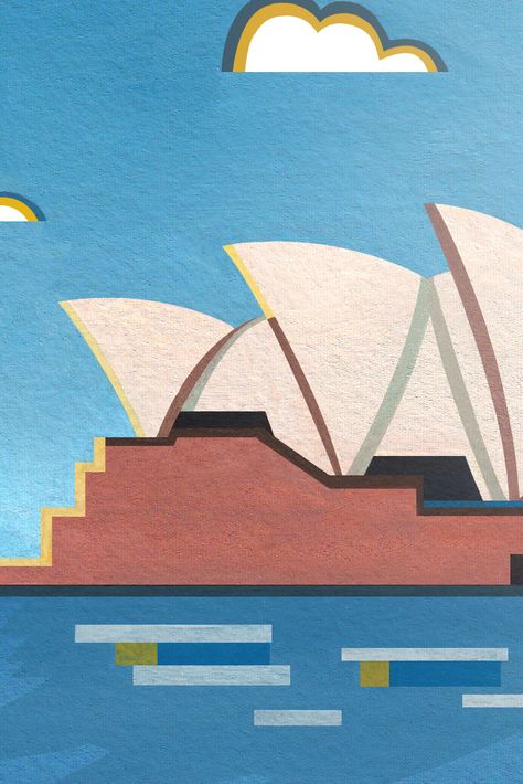 Sydney Opera House Painting, Sydney Painting, Az Art, Concert Flyer, Design Festival, Decorations Wedding, New Blog Post, Festival Design, Landscape Illustration