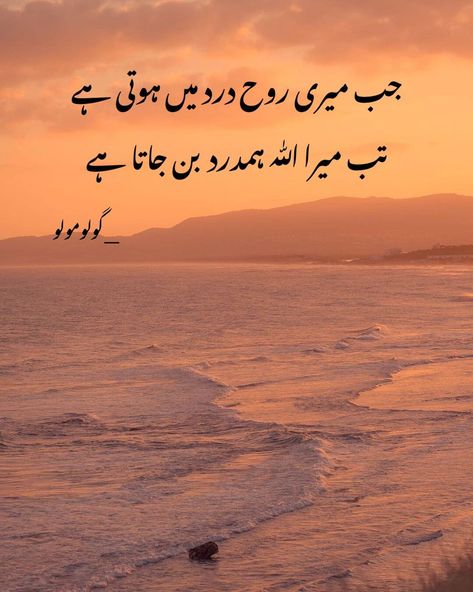 4,285 Likes, 34 Comments - G O L U ' M O L U 🧸 (@iamgolumolu) on Instagram: “Jab meri rooh dard main hoti hai Tab mera Allah humdard ban jata hai - ❤️” Quotes About Happy Life, Quotation In Urdu, Status Quotes In Urdu, Quotes About Happy, Allah Images, Poetry For Lovers, Islamic Corner, Status Islamic, Ghalib Poetry