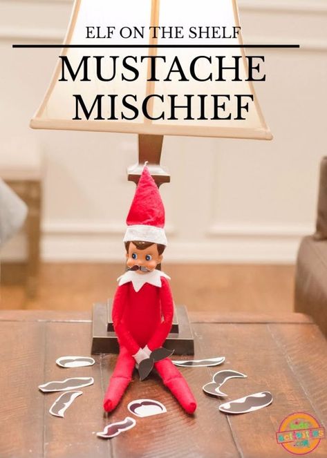 Elf On The Shelf Mustache, Elf Mustache, Mustache Crafts, Elf Printables, Elf On The Shelf Idea, Easy Elf On The Shelf, Elf Crafts, Fake Mustaches, Easy Elf