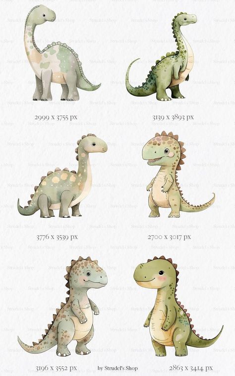 Brushstroke Beauties: Watercolour Clipart Menagerie Creative Clips Clipart, Diy Copper, Baby Animal Drawings, Baby Painting, Baby Dino, Iphone Wallpaper Hd Nature, Baby Drawing, Pipe Furniture, Baby Dinosaurs