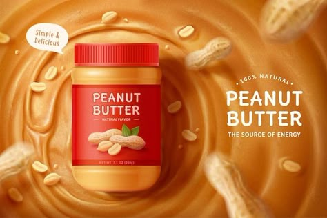 Vector peanut butter spread promo ad | Premium Vector #Freepik #vector Peanut Butter Spread, Peanut Butter Brands, Flavored Butter, Artisanal Design, Motion Design Video, Butter Spread, Packaging Labels Design, Brown Butter, Food Illustrations