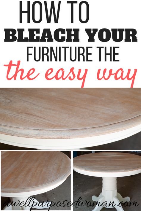 Bleach Furniture, Bleaching Furniture, Cheap Furniture Makeover, Easy Furniture Makeover, Easy Diy Furniture, Dark Wood Furniture, Diy Furniture Makeover, Bleached Wood, Diy Furniture Renovation