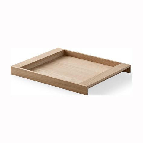 No.10 is Japanese minimalism in a tray. Beautiful, simple and practical. Use it as a serving tray or set it directly on the table as a platter with little bowls of food. No.10 is inspired by the original Japanese banjyu trays, which are used to transport and serve the traditional confection manjū. The name, No.10, is a play on words based on the pronunciation of ban and jyu. Features FSC Certified Available in three sizes Skagerak No. 10 Serving Tray in Tan, Size Small: 14.4" W Japanese Minimalism, House Aesthetic, Wood Product, Japan Design, Fritz Hansen, Wooden Tray, Shopping Basket, Modern Technology, Showcase Design