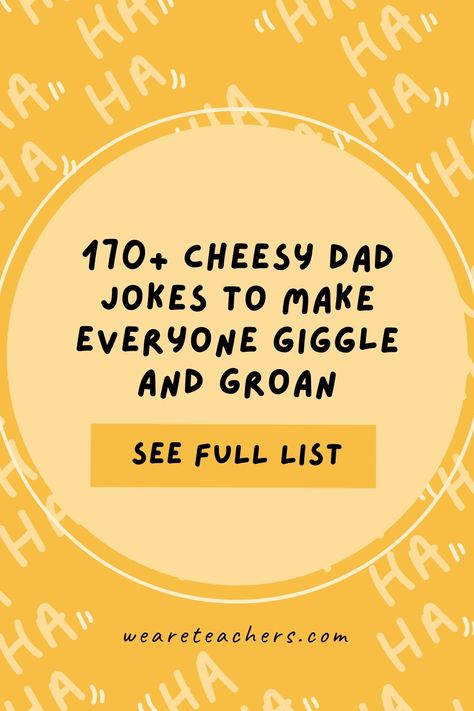 Need a good laugh? We've put together this list of hilariously cheesy dad jokes for kids that will have everyone chuckling. Funny Jokes To Cheer Someone Up, Cheesy Jokes Funny Hilarious, Valentines Dad Jokes, Funny Corny Jokes Hilarious Laughing, Funny Dad Jokes For Kids, Work Appropriate Jokes, Friday Jokes Hilarious, Jokes For Workplace, Dad Jokes Funny Puns