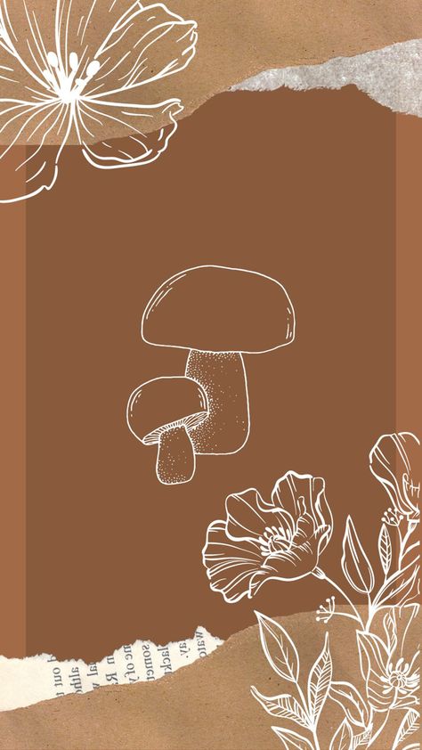 Boho Mushroom Wallpaper, Mushroom Iphone Wallpaper Aesthetic, Mushroom Asthetic Picture, Mushroom Asthetic Wallpers, Brown Mushroom Wallpaper, Wallpaper Backgrounds Mushrooms, Mushroom Mood Board, Mushroom Screensaver, Mushroom Astethic