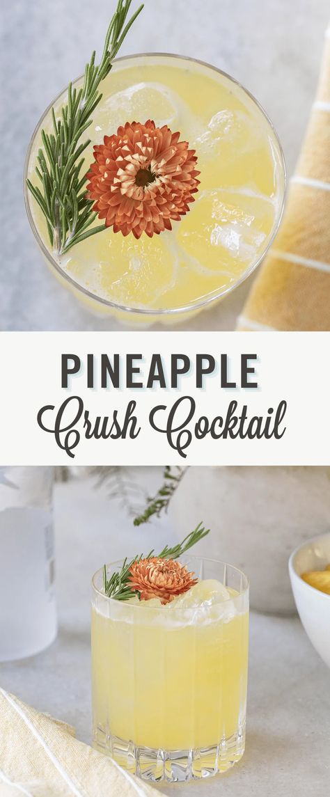 Pineapple Crush Drink, Pineapple Crush Cocktail, Drinks With Pineapple Vodka, Pineapple Vodka Drinks Recipes, Pineapple Cocktail Drinks, Cocktail With Pineapple Juice, Pineapple Cocktail Vodka, Cocktail With Pineapple, Pineapple Mixed Drinks