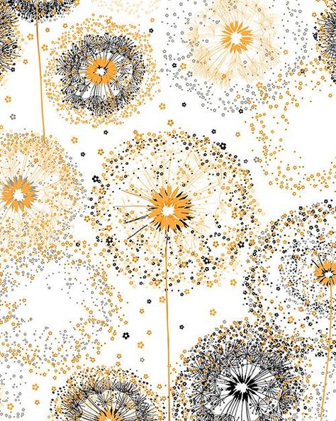 Whisper - Dandelion Seeds - White - DIGITAL PRINT Dandelion Drawing, Dandelion Pattern, Dandelion Wallpaper, Dandelion Art, Dandelion Seeds, Free Quilt Patterns, Art Painting Gallery, Bullet Journal Inspiration, Surface Pattern Design