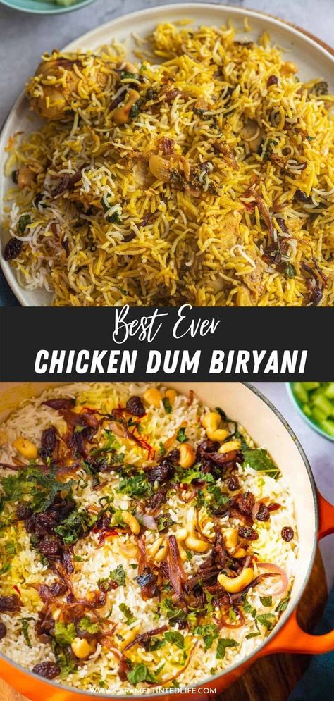 Chicken Biryani Recipe Indian, Easy Chicken Biryani Recipe, Chicken Dum Biryani Recipe, Orange Rice, Best Ever Chicken, Dum Biryani Recipe, Chicken Dum Biryani, Afghan Food Recipes, Rice With Chicken