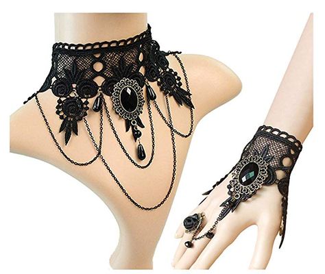 Halloween Costumes Vampire, Mira Shards, Masquerade Ball Ideas, Victorian Party, Black Lace Necklace, Halloween Costume Makeup, Victorian Tea Party, Tattoo Choker Necklace, Choker Necklace Online