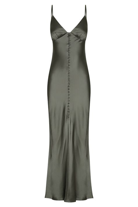 La Lune Bias Slip Dress | Olive | Dresses | Shona Joy – Shona Joy International Shona Joy La Lune, Bias Slip Dress, Shona Joy Dress, Sage Dress, Olive Dress, Shona Joy, Slim Fit Top, Maxi Dress Online, Dr Closet