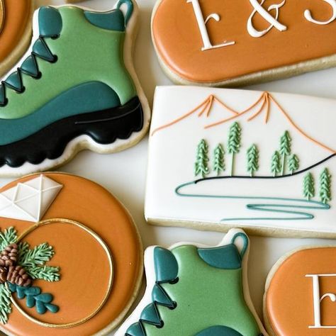 Kaitlin on Instagram: "Just continuing to post all my outdoorsy sets 🙃  .  .  .  .  .  #baking #cookies #sugarcookies #royalicing #royalicingcookies #edibleart #delish #sweets #livesweetly #gilbertaz #mesaaz #bakinglove #homebaker #goodies #decoratedcookies #sugarart #cookiedecorating #cookiesofinstagram  #smallbusiness" Trail Cookies, Camping Cookies, Bachelorette Cookies, Growing Plants Indoors, Baking Cookies, Cookie Frosting, Cookies Decorated, Mesa Az, Sugar Art