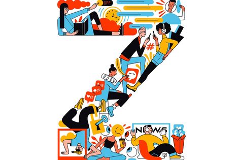 Generation Z’s 7 Lessons for Surviving in Our Tech-Obsessed World Jamie Wyeth, Different Strokes, Typographic Logo Design, Simple Designs To Draw, Generation Z, Typographic Logo, First Generation, The Painter, Collage Background