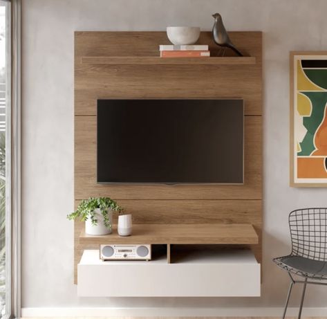 Floating Entertainment Center, Floating Tv Stand, Desain Quilling, Tv Wall Unit, Tv Wall Design, Tv Unit Design, Inspire Me Home Decor, Room Partition, Tv Stands And Entertainment Centers