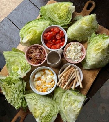 I love this make-your-own Wedge Salad Board! 🥗 This is the easiest thing to make for a crowd. Salad Board, Italian Dinner Party, Salads For A Crowd, Thing To Make, Wedge Salad, Charcuterie And Cheese Board, Italian Dinner, Iceberg Lettuce, Lettuce Salad