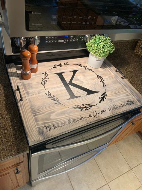 Farm Style Decor, Gas Stove Top Covers, Electric Stove Top Covers, Electric Stove Top, Stove Decor, Cooktop Cover, Wooden Stove Top Covers, Stove Board, Noodle Board