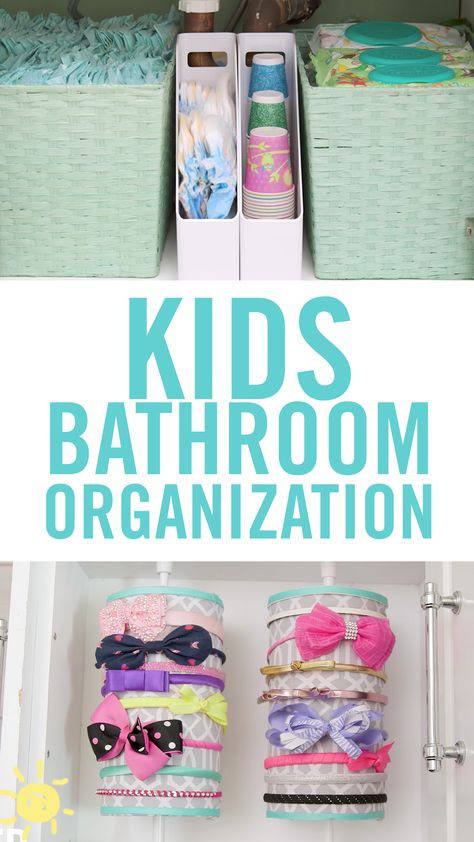 Don’t judge the “befores”! I’ve never really organized the kids bathroom, and now it is a joy to open the drawers or get supplies from under the sink. Kids Bathroom Shelves, Kid Bathroom Organization, Kids Bathroom Organization Ideas, Under Bathroom Sink Storage Ideas, Bathroom Sink Storage Ideas, Girls Bathroom Organization, Kids Shared Bathroom, Under Bathroom Sink Storage, Kids Storage Ideas