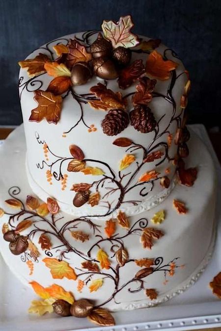 Fall Cakes Decorating, Halloween Torte, Colorful Wedding Cakes, Cake Wrecks, Thanksgiving Cakes, Tiered Cake, Fall Cakes, Fall Wedding Cakes, Wedding Inspiration Fall