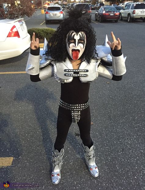 Gene Simmons Costume Diy, Kiss Costume Diy, Kiss Band Costume Diy, Kiss The Band Costumes Diy, Diy Gene Simmons Kiss Costume, Gene Simmons Costume, Kiss Band Gene Simmons, Kiss Halloween Costumes, 1950s Boys