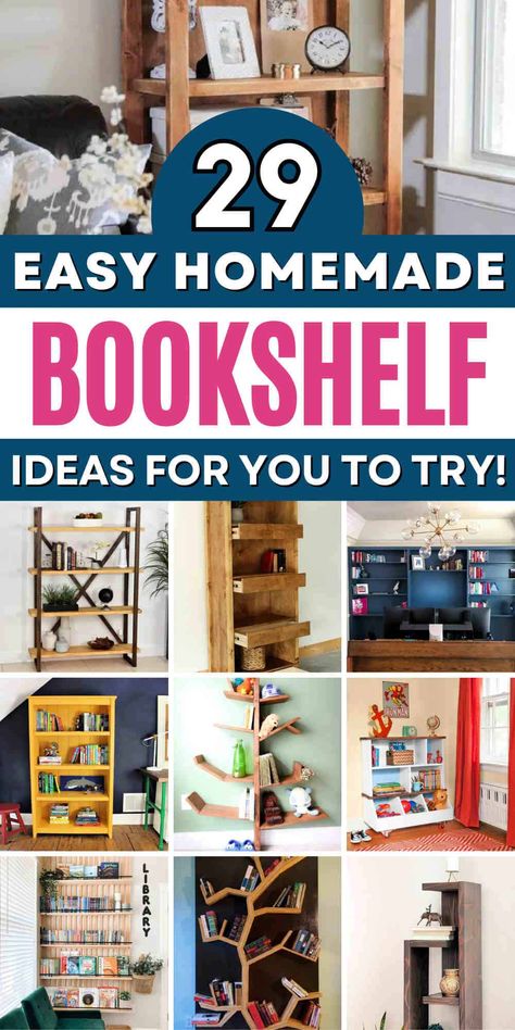 Building a bookshelf that is personalized and unique has never been easier, thanks to a variety of free DIY bookshelf plans. Diy Tall Narrow Bookshelf, Diy Book Storage Ideas, Vertical Bookshelf Diy, Small Bookcase Makeover, Building A Bookshelf, Remodeled Mobile Homes, Bookshelf Small Space, Small Bookshelf Ideas, How To Make Bookshelves