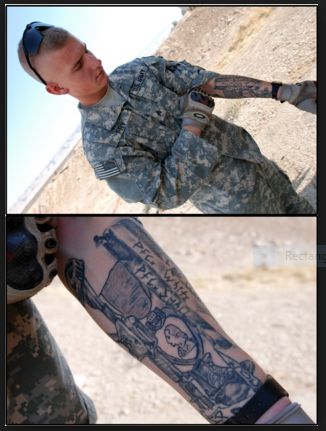 With every job there are conditions about tattoos, even in the army. As of April 10th, 2015 the army reversed on of it’s regulation about tattoos. There are no limits on size and or how many … Tattoos Wave, Gary Taylor, Small Wave Tattoo, Flag Tattoos, Army Tattoos, Women Tattoos, Military Tattoos, Watercolor Backgrounds, Mandala Floral