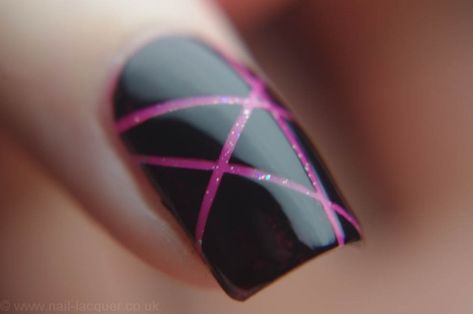 Nails Stripes Tape Designs, Nail Striping Tape, Nailart Tutorial, Tape Nail Art, Nail Art Stripes, Glitter Nails Acrylic, Nail Tape, Striped Nails, Diy Nail Designs