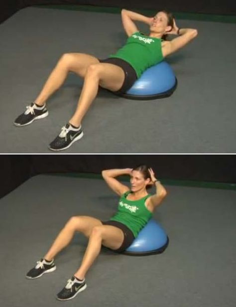 Bosu Ball Exercises, Swiss Ball Exercises, Bosu Ball Workout, Bosu Workout, Stability Ball Exercises, Spin Bike Workouts, Upper Abs, Bosu Ball, Balance Ball