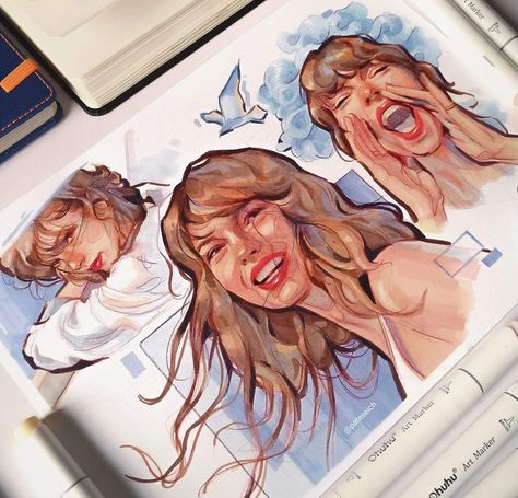 Taylor Swift Fanart, Portrait Palette, 1989 Taylor's Version, 1989 Tv, Sketchbook Art Journal, 캐릭터 드로잉, Arte Inspo, Wow Art, Realistic Art